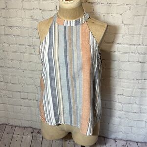 Elodie halter high neck striped tank top